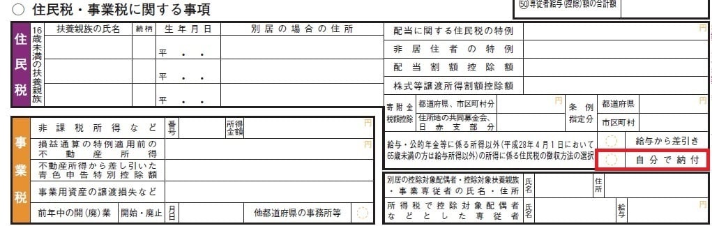 住民税・事業税に関する事項